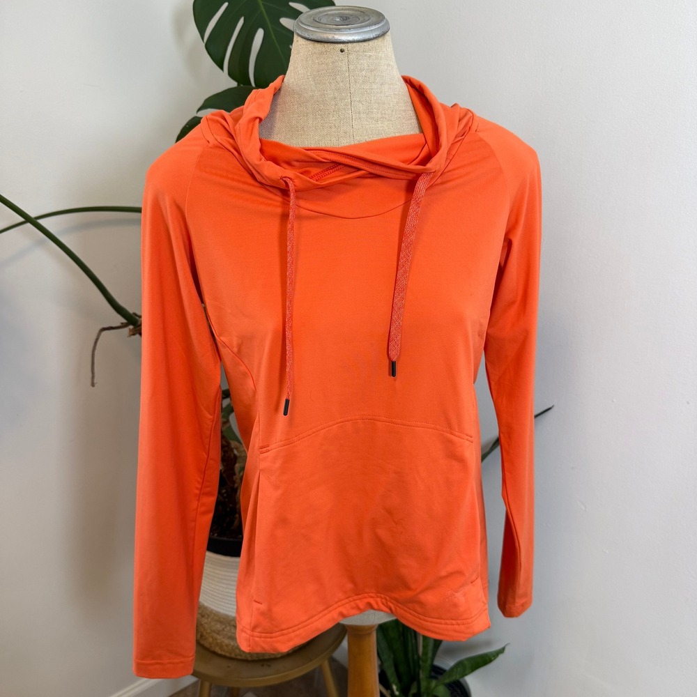 Arcteryx‎ Cowl Neck Hoodie Womens Medium Orange Trim Fit Performance Pullover